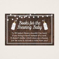 a wooden sign that says books for the brewing baby