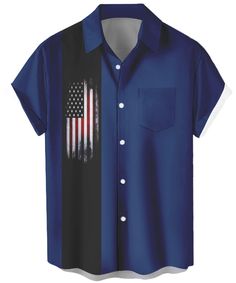 PRICES MAY VARY. 【95% Polyester and 5% Spandex】This 4th of july shirt is comfortable to wear. The fabric is a nice surprise as it washes to a nice soft feel without looking sloppy. 【Loose Fit】Suitable for most of people, simple but classic, it never goes out of style, and this button up shirt is suitable for both men and women. 【Occasions】It's always a good idea to wear it feasting on your favorite grilling recipes, spending the day at the beach, or breaking out the sparklers on 4th of july. 【Sh Cheap Blue Shirt For Independence Day, Cheap Patriotic Shirt For Independence Day, Cheap Americana Shirt For Memorial Day, Cheap Americana Shirt For 4th Of July, Cheap American Flag Shirt For Labor Day, Cheap Patriotic Shirt For Memorial Day, Affordable American Flag Shirt For Labor Day, American Flag Shirts, Vintage Bowling Shirts