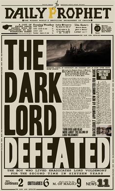 the dark lord is depicted in this newspaper advertisement for daily prophelet, which features an image of a castle