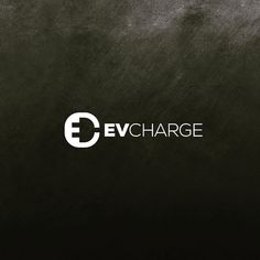 the logo for ev charge is shown on a black background with white letters that spell out it