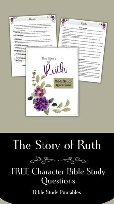 the story of ruth, an interactive bible study for kids and adults with free printables