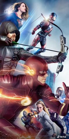 the flash, arrow, and supergirl movie poster