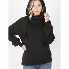 Side Tie Hoodie Kangaroo Pockets Warm Linning Solid Hoodie, Basic Hoodie, Kangaroo Pocket Hoodie, Soft Hoodie, Cotton Leggings, Wholesale Clothing, High Waisted Leggings, Black Hoodie, Online Boutique