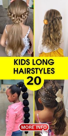 Kids Long Hairstyles, Straight Or Curly Hair, High Ponytail Braid, Childrens Hairstyles, Easy Hairstyles For Kids, Girls Hairstyles Easy, Chic Kids, Hairstyles 2024, Hair Guide