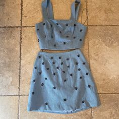 Reposhing This Item I Purchased From @Shaylateater. Loved It, But Ready To Rotate For Something New. Questions? Leave A Comment Below! Jean Set, Flowers Color, Beaded Flowers, Colorful Flowers, Something New, Womens Skirt, Grey, Flowers, Women Shopping