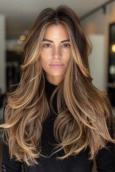 Ready for a hair transformation? Check out these 30 sun-kissed brunette styles for the perfect summer look! Brunette Hair With Highlights, Brown Hair Balayage, Voluminous Hair, Balayage Brunette, Long Hair With Bangs, Hair Inspiration Color