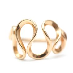 "Just a really fun 14k yellow gold freeform wave band that's cool alone or in a stack. Wave measures 1/2\" tall, ring size 5.5. Sizing available Layaway available via TotemKitten.com" Modern Wavy Rings With Polished Finish, Modern Wavy 14k Gold Jewelry, Minimalist Yellow Gold Wavy Ring, Waves Ring, Wavy 14k Gold Rings, Wave Jewelry, Rock Rings, Watch Cufflinks, Vintage Gold Rings