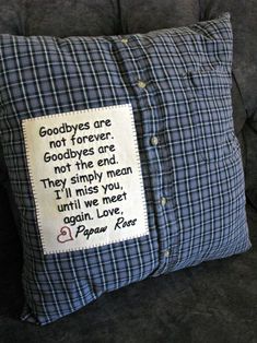 a pillow with a poem written on it