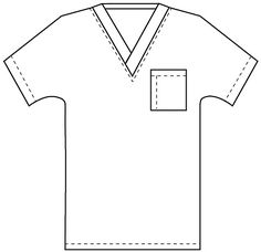 a t - shirt with a pocket on the front and side, in black and white