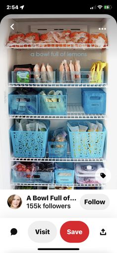 an image of a refrigerator filled with lots of food and drinks on it's shelves