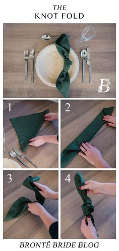 instructions to fold napkins on top of each other and place them in the middle