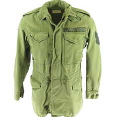 This authentic vintage 50s m-1951 field jacket has that perfect authentic battle worn look that will be a perfect piece to add to your history collection! It comes with an official air force patch and rank chevrons. Us Army Patches, Air Force Patches, Army Patches, Mens Top, Police Uniforms, Olive Green Color