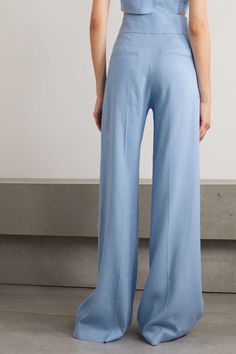 Net A Porter, Shades Of Blue, Women Collection, Bell Bottom Jeans, Linen Blend, Wide Leg Pants, Luxury Design, Fashion News, Color Design