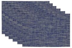 four different shades of blue fabric, each with an uneven pattern on the bottom half