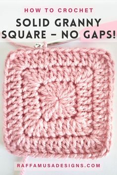 a solid crochet granny square without any holes or gaps Crochet Solid Granny Square, Virkning Diagram, Granny Square Tutorial