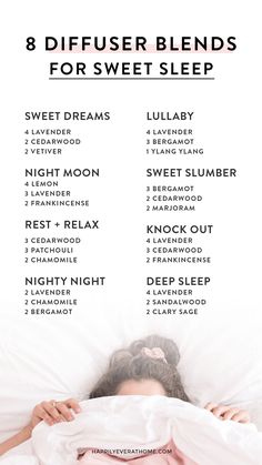 Bedtime Diffuser Blends, Sleeping Essential Oil Blends, Oils For Sleep, Essential Oils Guide