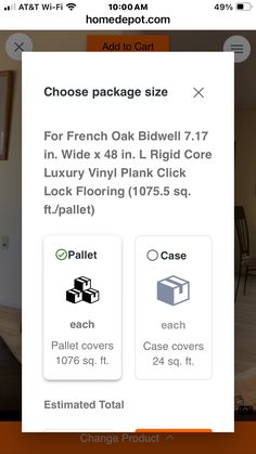 an app showing the price and features of furniture