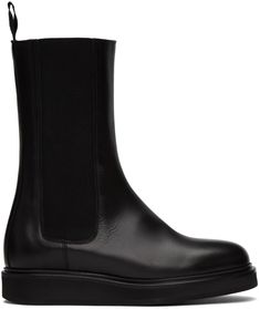 Legres: Black Mid-Calf Chelsea Boots | SSENSE Leather Chelsea Boots, Nappa Leather, Accessories For Women, Mid Calf, Chelsea Boots, North America, Chelsea, Ankle Boot, Perfect Clothing