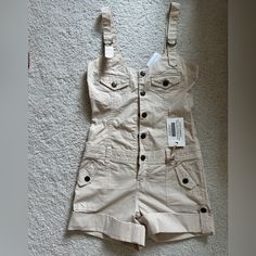 Nwt Guess Jeans Women’s Khaki Overall Short Size Xs Excellent Condition. Smoke And Pet Free Home. Summer Utility Jumpsuits And Rompers, Casual Beige High Waist Jumpsuit, Khaki Utility Jumpsuits And Rompers For Summer, Khaki Jumpsuits And Rompers With Pockets, Fitted Beige Overalls For Spring, Guess Jeans Women, The North Face Pants, Womens Khakis, North Face Pants