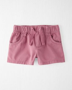 Dark Blush Baby Organic Cotton Drawstring Shorts in Berry | carters.com Dark Blush, Baby Girl Shorts, Heavy Sweaters, Activewear Sets, Baby Shorts, Toddler Boy Outfits, Swim Fashion, Kids Outfits Girls, Set Outfit