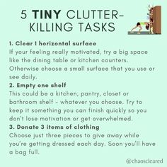 the five tiny clutter - killing tasks