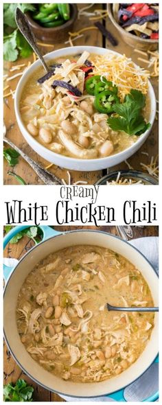 creamy white chicken chili is an easy and delicious meal