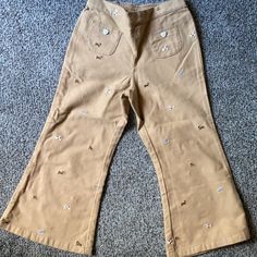 Perfect Condition Playful Wide Leg Cotton Pants, Cute Cotton Bottoms With Pockets, Playful Cotton Pants For Fall, Casual Fall Playtime Bottoms, Casual Fall Bottoms For Playtime, Casual Playtime Pants, Cute Cotton Bottoms For Fall, Casual Pants For Playtime In Fall, Casual Pants For Fall Playtime