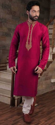 Pink and Majenta color Kurta Pyjamas in Art Silk fabric with Embroidered, Thread, Zari work Pajamas For Men, Men Kurta, Pink Pajamas, Teen Girl Dresses, Silk Bottoms, Kurta Pajama, Pink Men, Winter Skirt, Mens Wear