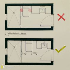 two drawings of the same room in different rooms