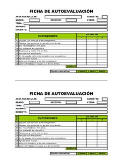 an invoice form with the words ficha de autovaguacion on it