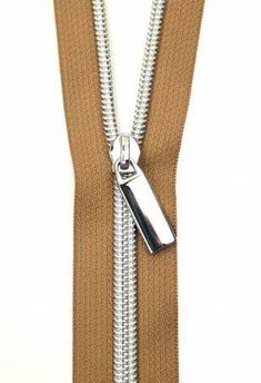 an open zipper with a metal clip on it