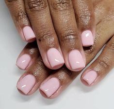 Very Short Acrylic Nails Natural, Pink Biab Nails Short, Natural Nails Pink Design, Acrylic Overlay Nails Short Pink, Overlays Acrylic Nails, Pink Acrylic Overlay Natural Nails, Very Short Square Gel Nails, Pink Gel Overlay Nails, Short Squavol Nails