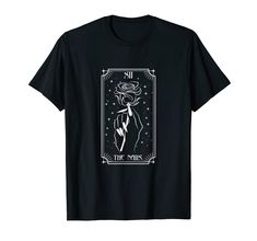 a black t - shirt with an image of the magician