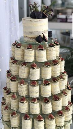 a tiered cake made out of wine corks