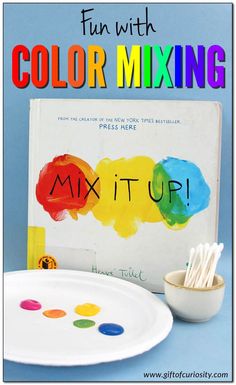 an art project for kids to make with color mixing mix - up paper plates and paintbrushes