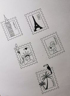 Stamp Drawing, Traditional Tattoo Designs, New York Tattoo, Ear Tattoo Ideas, Nyc Tattoo, Ear Tattoos, Witch Tattoo, Travel Stamp, Petite Tattoos