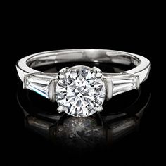 Ross-Simons - 1.80 ct. t. w. Lab Grown Diamond Ring Round Cut in 14kt White Gold. Size 5. Looking for sizable sparkle at an incredible value? You've found it in our magnificent 1.50 carat round brilliant-cut lab-grown diamond ring. Stylishly sided by .30 ct. t. w. tapered baguette lab-grown diamonds and set in high-polished 14kt white gold. Lab-grown diamonds are identical to mined diamonds according to their optical, physical and chemical properties. All Ross-Simons lab-grown diamond jewelry in Diamond Ring Round, Physical And Chemical Properties, Diamond Birthstone, 14kt Gold, Round Brilliant, Lab Grown, Lab Grown Diamonds, Baguette, Round Cut