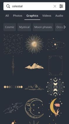 an iphone screen showing the moon phases and other things to see in this phone screenshot