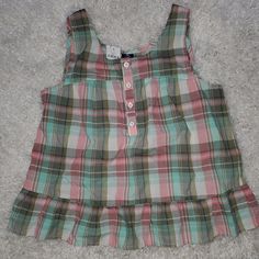 New With Tags Adorable Swing Style Tank Top From Gap Kids Size Large 10. From A Smoke Free Kitty Friendly Clean Home Summer Tank Top, Style Tank Top, Ruffle Tank Top, Summer Tank, Gap Kids, Summer Tank Tops, Clean Home, Summer Kids, Kids Shirts