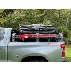 the truck is loaded with equipment and ready to go