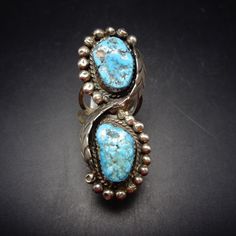 VINTAGE TURQUOISE RING DESCRIPTION:  This classic vintage ring will be a cherished addition to your collection of quality  Southwestern and Native American jewelry. MEASUREMENTS:  Ring measures 1 7/8" x 3/4" WEIGHT:  14.1 grams SIGNED:  no STERLING:  unmarked, verified sterling silver Southwestern Oval Multi-stone Rings, Southwestern Style Oval Multi-stone Rings, Vintage Oval Turquoise Ring Hallmarked, Vintage Sterling Silver Oval Rings, Vintage Oval Sterling Silver Rings, Classic Turquoise Ring For Collectors, Vintage Silver Turquoise Ring For Wedding, Vintage Multi-stone Cluster Ring, Classic Turquoise Rings Collectible