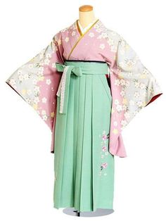 Kimono Traditional, Green Kimono, Modern Kimono, Japanese Clothes