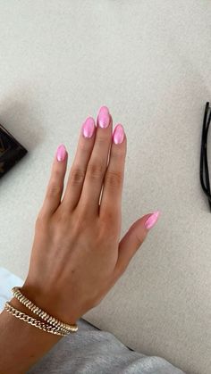 Pink Crome Nails Ideas, Solid Color Acrylics, Pink Hoco Nails, Hot Pink Glitter Nails, Preppy Colors