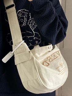 UAKISS - Retro American Embroidery Canvas Bag High Capacity High Quality Women's Bag Messenger Bag Tote Shopping Bag Commuter Bag Purse Tas Aesthetic, Korea Y2k, Tas Korea, Y2k Bags, Women Backpack Travel, Racun Shopee, Commuter Bag, Handbags Casual, Canvas Crossbody Bag