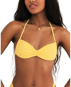 A flattering bandeau-style kini top with adjustable tie straps to perfect your beach day fit. Christina pairs great with our Angel Bottom. Adjustable Bandeau Swimwear For Summer, Adjustable Strapless Tube Top, Adjustable Summer Tube Top For Beach, Adjustable Tube Top For Summer Beach, Adjustable Tube Top For Beach In Summer, Yellow Bandeau Tube Top For Beach, Adjustable Bandeau Swimwear For Beach, Adjustable Strapless Tube Top For Summer, Strapless Adjustable Swimwear For Spring