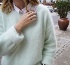 Mint Knit Sweater Outfit, Preppy Sweater, Classic Sweater, Costume Outfits