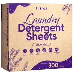 a box of laundry detergent sheets on a white background