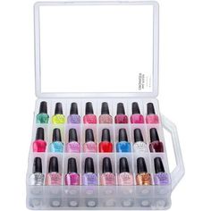 MAKARTT Universal See-Through Nail Polish Holder for 48 Bottles(polish in the photos are not included in the package) Compartments Size(L X W X H): Appx.9 X 4 X 4.5cm/3.5 X 1.5 X 1.51inch The nail polish case serves as the best room saver on your top counter with neater spacious room. The clear nail polish case is equipped with two rows adjustable components on each side to accommodate longer or weird bottles. The nail polish storage is the best solution to help get your nail polish, which is a Weird Bottles, Nail Polish Case, Nail Polish Holder, Nail Polish Organizer, Nail Polish Storage, Clear Nail, Clear Nail Polish, Clear Nails, Space Saver