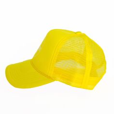 We are loving our Sunshine Tienda trucker hats! We wanted a fun and casual on brand option for all year long. These hats are breathable and adjustable. We can't wait to see you rocking our cute merch! Color: Yellow and White Size: One Size Fits All Material: Embroidered Cotton and Mesh Fabric ALL ITEMS FINAL SALE Summer Trucker Hat With 5-panel Design, Summer Trucker Hat 5-panel Style, Summer Trucker Hat 5-panel, Summer Trucker Hat In 5-panel Style, Breathable Curved Bill Snapback Hat For Summer, Yellow Summer Baseball Cap For Outdoor, Yellow Baseball Cap For Summer Outdoor, Yellow Trucker Hat Baseball Cap For Spring, Summer Breathable Baseball Cap With Flat Brim