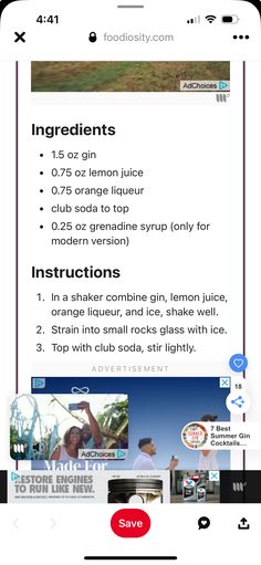 an iphone screen showing the instructions for how to use food and drink on your phone